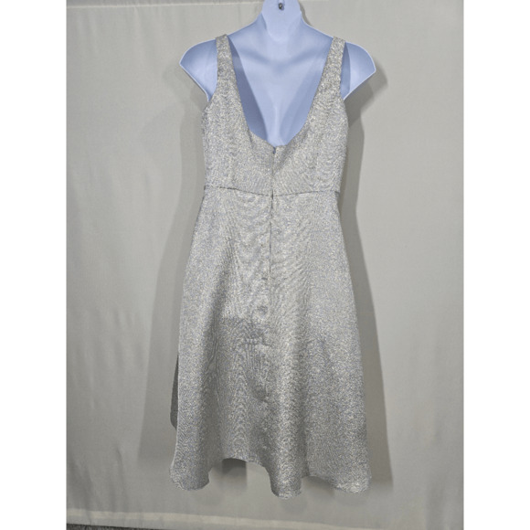 DESSY COLLECTION Park Avenue Brocade Cloudy Gold Shimmer High Low Dress Size 14 - Picture 8 of 8